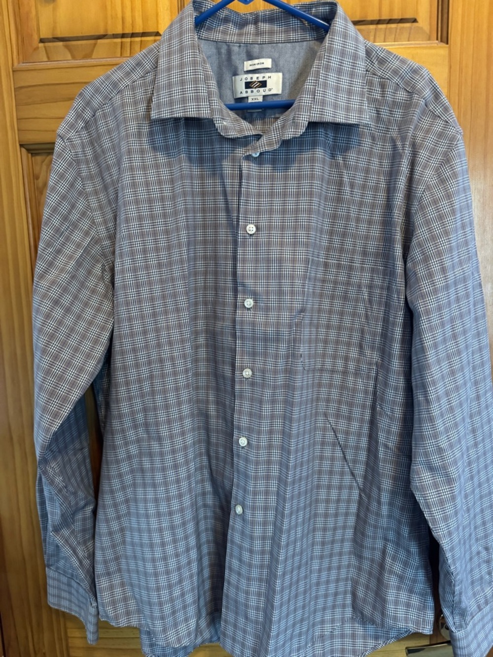 Joseph Abboud Men's Grey Plaid Dress Shirt